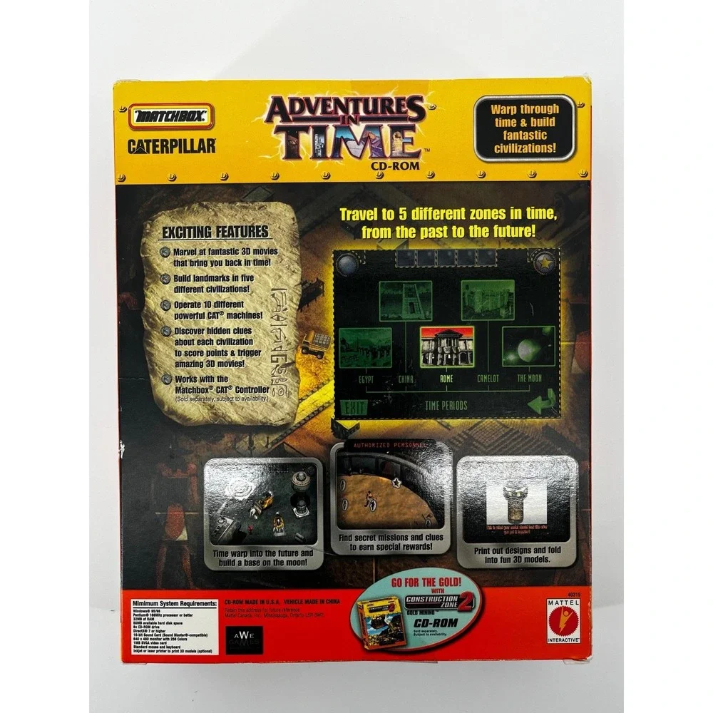 Matchbox Caterpillar:‎ Adventures in Time (PC, Big Box 2000)-New Sealed-